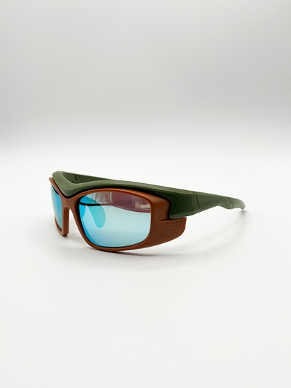Outdoor Cycling Style Glasses in Multi with Hard Case