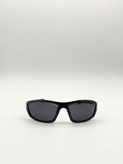Outdoor Racer Sunglasses in Black Silver with Hard Case
