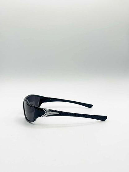 Outdoor Racer Sunglasses in Black Silver with Hard Case