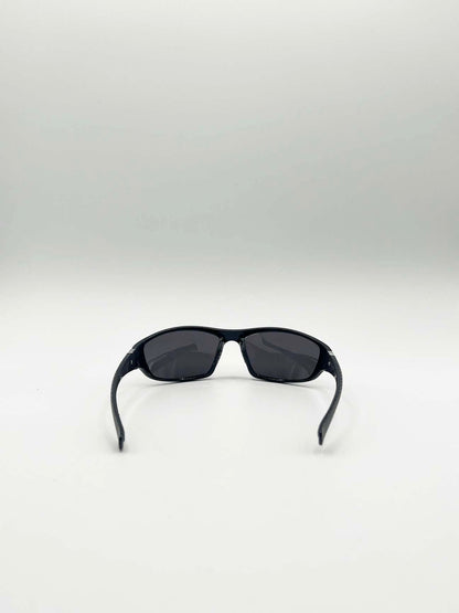 Outdoor Racer Sunglasses in Black Silver with Hard Case