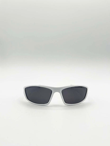 Outdoor Racer Sunglasses in White Black with Hard Case