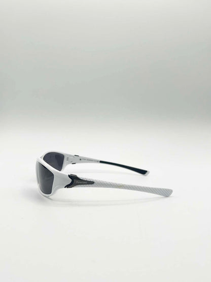 Outdoor Racer Sunglasses in White Black with Hard Case