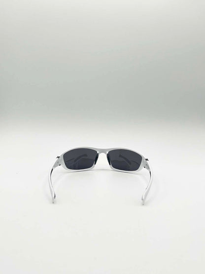 Outdoor Racer Sunglasses in White Black with Hard Case