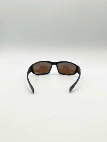 Outdoor Racer Sunglasses in Black Blue with Hard Case