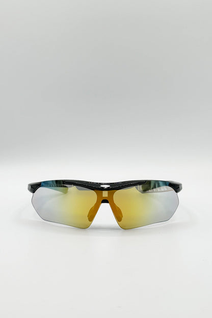 Outdoor Sports Racer Sunglasses In Muted Multi With Case