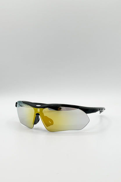 Outdoor Sports Racer Sunglasses In Muted Multi With Case