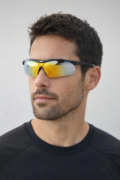 Outdoor Sports Racer Sunglasses In Muted Multi With Case