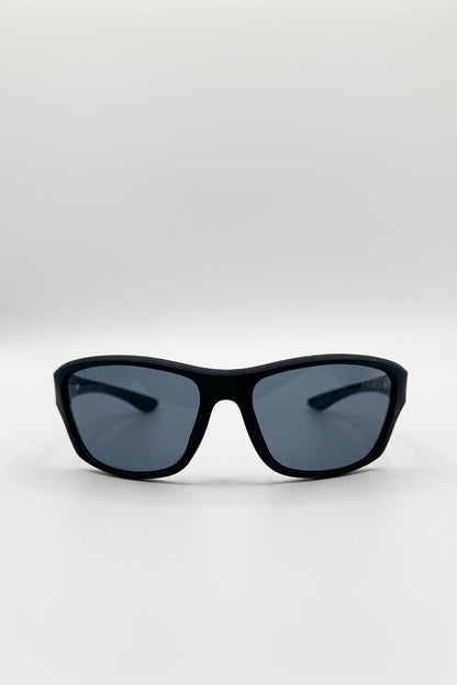 Basic Outdoor Sports Racer Sunglasses In Black With Case