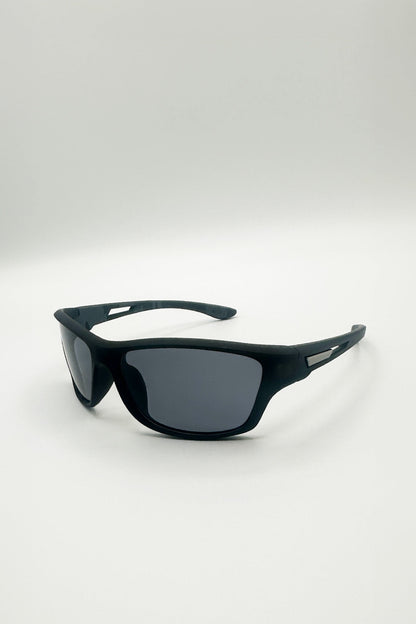 Basic Outdoor Sports Racer Sunglasses In Black With Case
