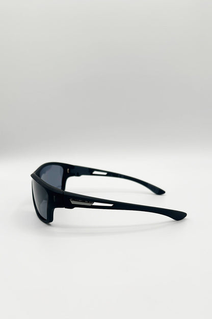 Basic Outdoor Sports Racer Sunglasses In Black With Case