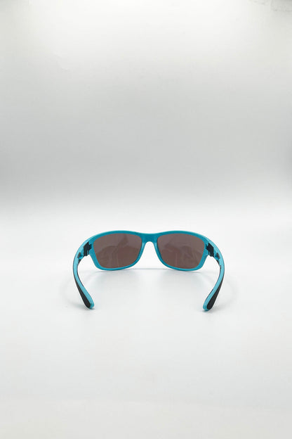 Basic Outdoor Sports Racer Sunglasses In Blue With Case