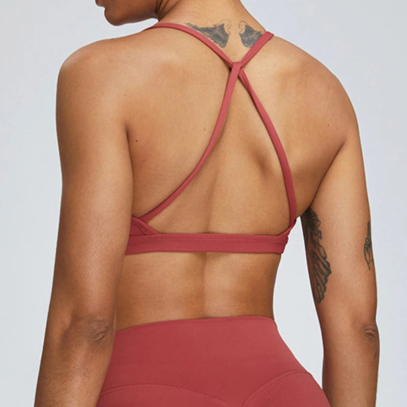 Hearuisavy Scrunch Sports Bra Gym Top