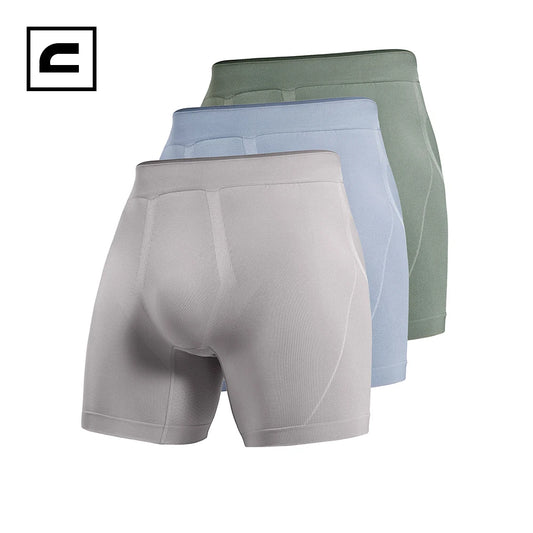 CRZ YOGA 3-Pack Men's Seamless 5" Boxer Briefs Breathable Sports Underwear