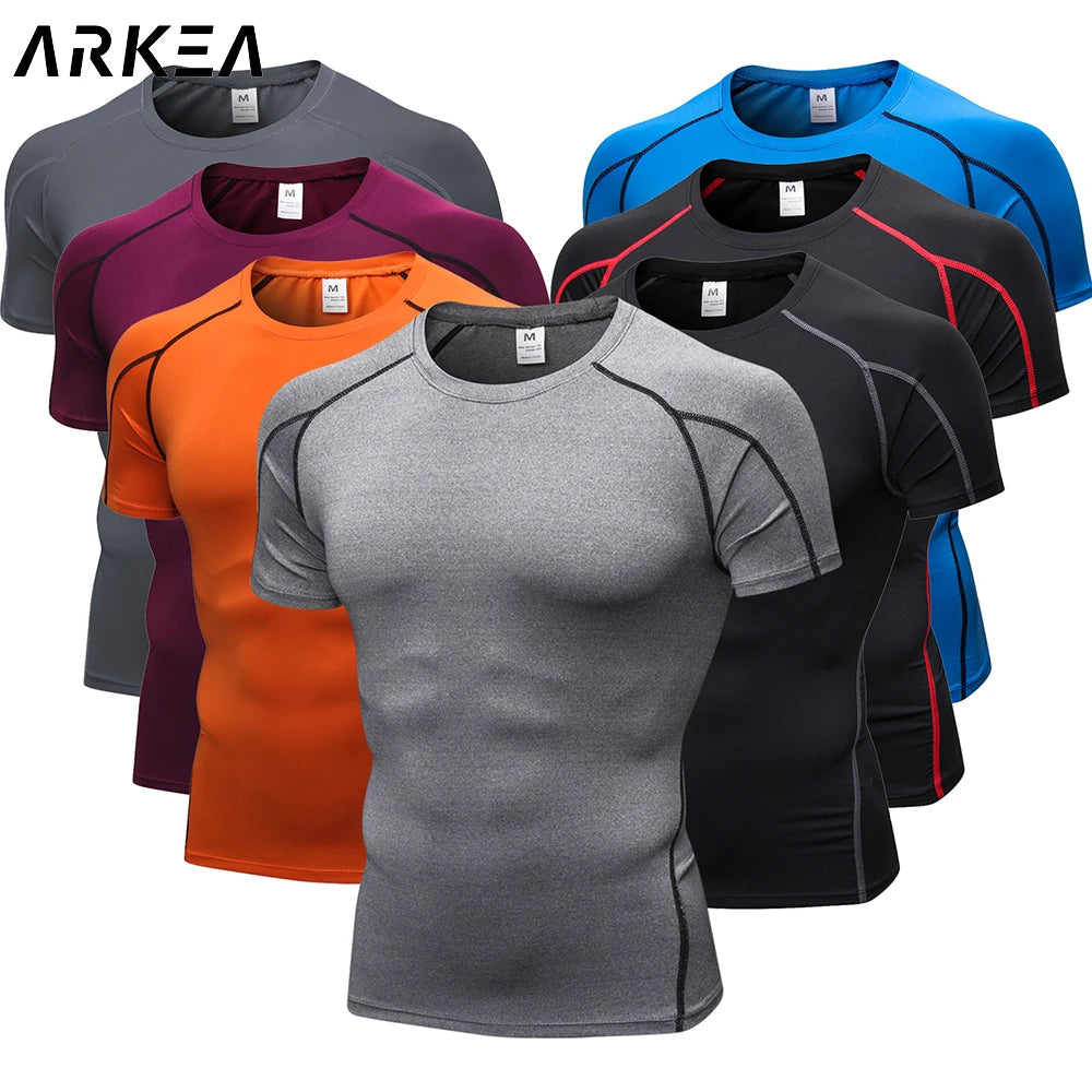 Gym Workout Short Sleeve T-shirt For Men Compression Clothing