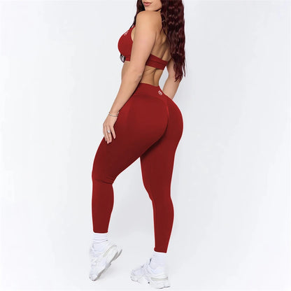 Bum-Shaping Scrunch Leggings & High-Impact Sports Bra 2-Piece Gym Outfit