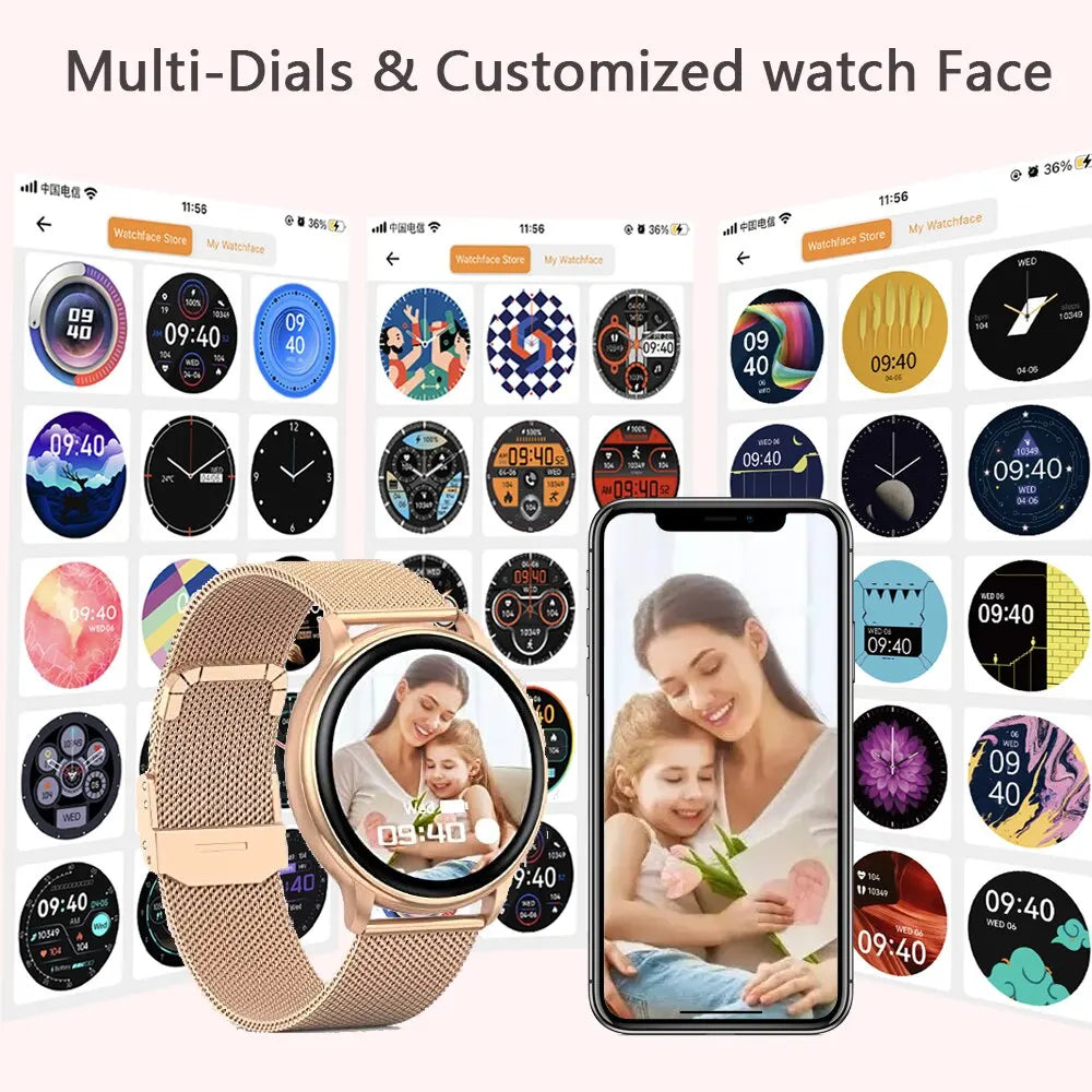 MEVADEN Bluetooth Call Smart Watch Women Custom Dial Watches Men Sports Fitness Tracker Heart Rate Smartwatch For Android IOS