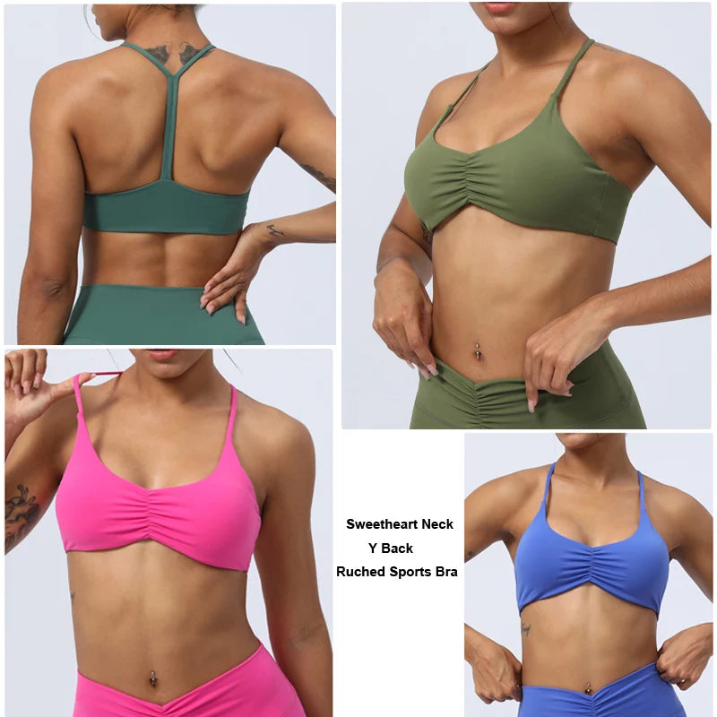 Y-Back Sports Bra for Women - Padded Racerback Low Impact Workout & Yoga Bra