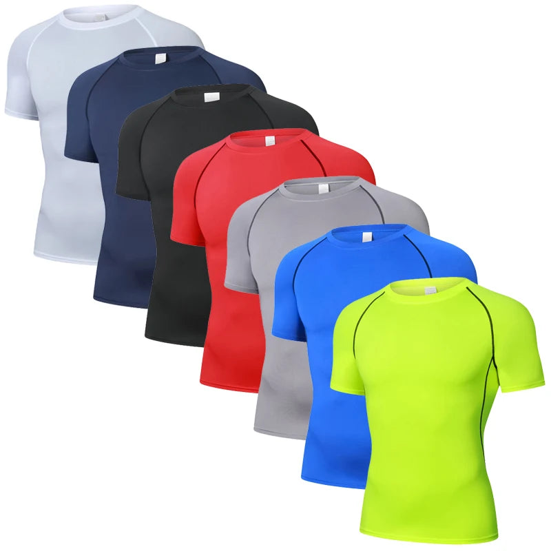 Men's Compression T-Shirt - Elastic Training & Athletic Running Shirt