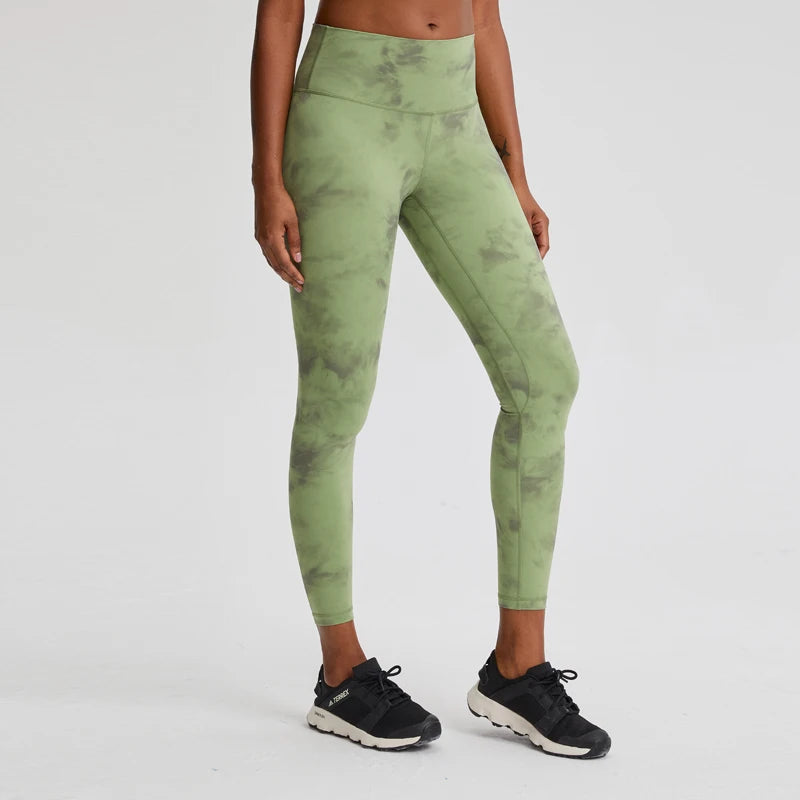7/8 Exploring Tie Dye Women's Yoga Pants Naked Feel High Waisted