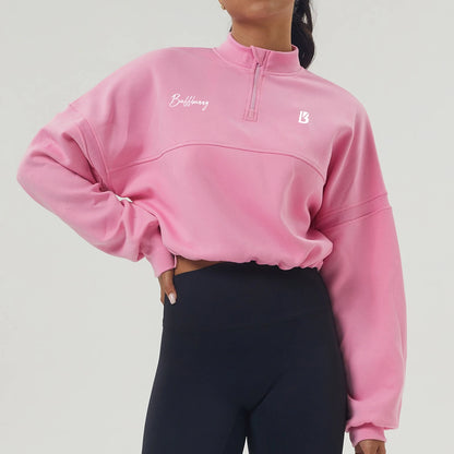 Buffbunny Women's Sweatshirt Half Zip Long Sleeve