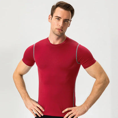 Men's Quick Dry Gym T-Shirt - Compression Running & Workout Sport Shirt