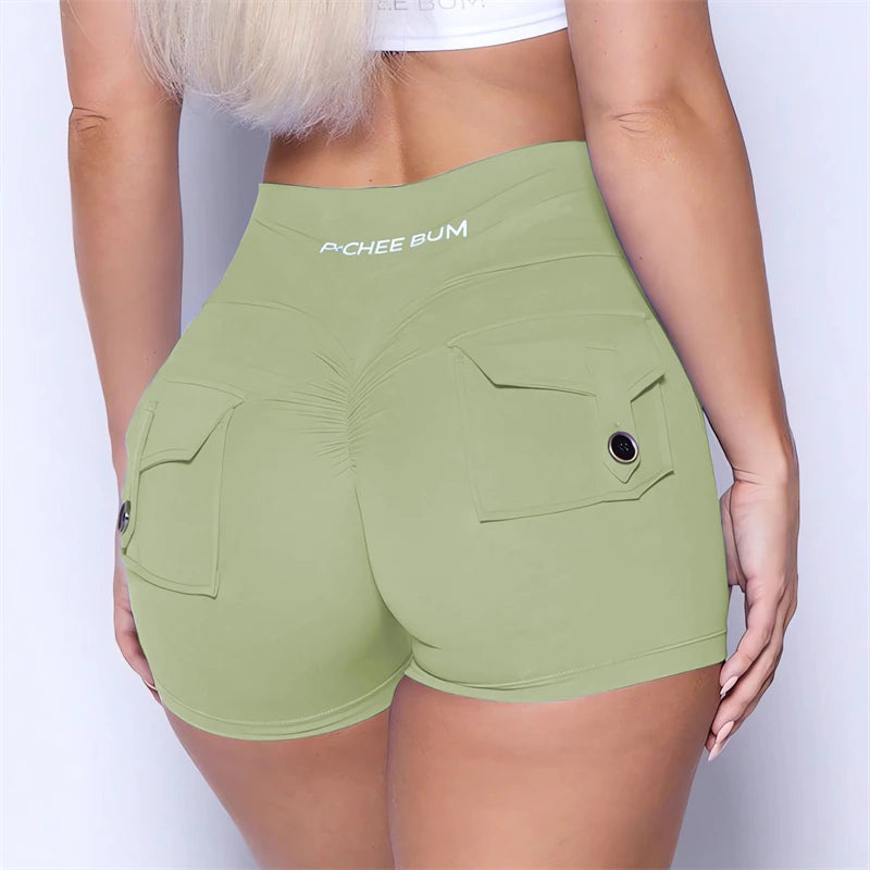 Women’s High Waist Scrunch Pocket Shorts