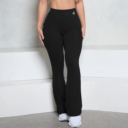 GymBum High Waist Flare Leggings with Scrunch & Pockets