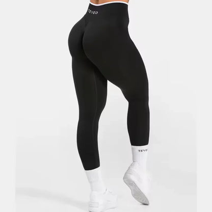 TEVEO High Waist Seamless Scrunch Leggings for Women