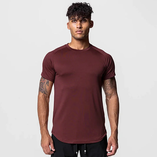 Mens Gym Jogging T-Shirts Quick Dry Compression Sport T-Shirts Fitness Running Shirts Short Sleeve Shirts Male Jersey Sportswear