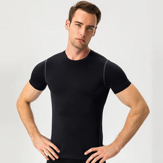 Men's Quick Dry Gym T-Shirt - Compression Running & Workout Sport Shirt