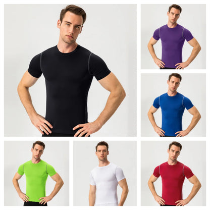 Men's Quick Dry Gym T-Shirt - Compression Running & Workout Sport Shirt