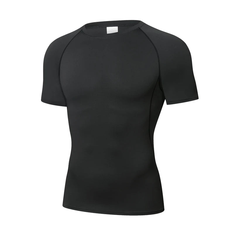 Men's Compression T-Shirt - Elastic Training & Athletic Running Shirt