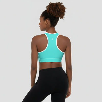 The GymBumUK QuickDry Aqua Padded Sports Bra