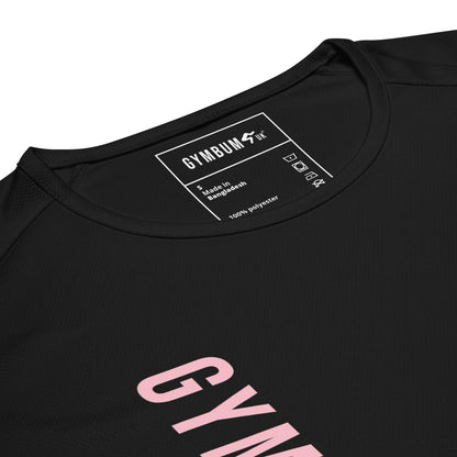 The GymbumUK Pink Long Logo Flex QuickDry Performance T-Shirt