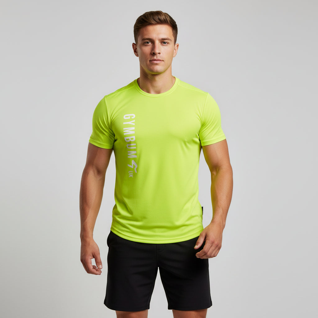 The GymbumUK Pink Long Logo Flex QuickDry Performance T-Shirt