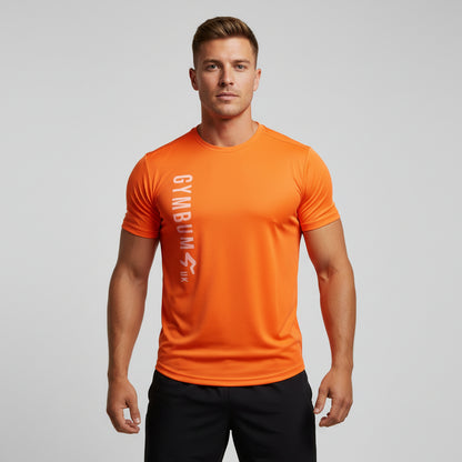 The GymbumUK Pink Long Logo Flex QuickDry Performance T-Shirt