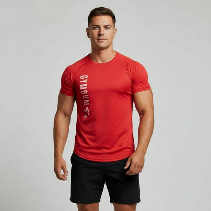 The GymbumUK Pink Long Logo Flex QuickDry Performance T-Shirt