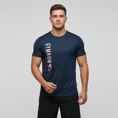 The GymbumUK Pink Long Logo Flex QuickDry Performance T-Shirt