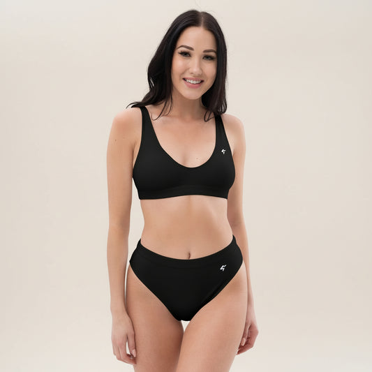 The Gymbum UK Black QuickDry High-Waisted Bikini