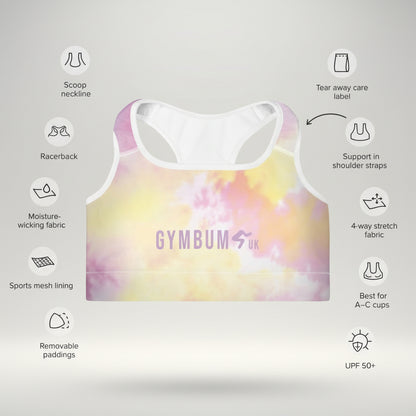 The Gymbum UK QuickDry Tie Dye Padded Sports Bra