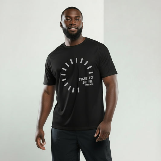 The Gymbum UK QuickDry Time To Shine Men's Performance Sport T-Shirt - Moisture-Wicking Gym Shirt