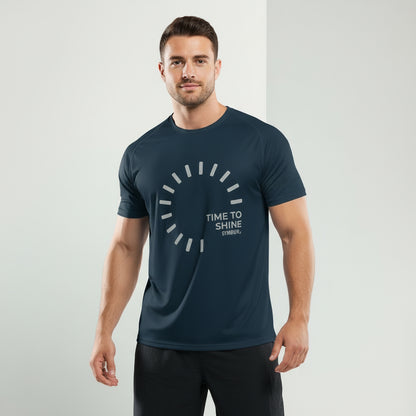 The Gymbum UK QuickDry Time To Shine Men's Performance Sport T-Shirt - Moisture-Wicking Gym Shirt
