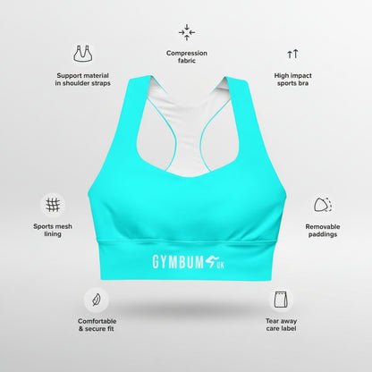The Gymbumuk UK Sky QuickDry SupportPro Compression Sports Bra