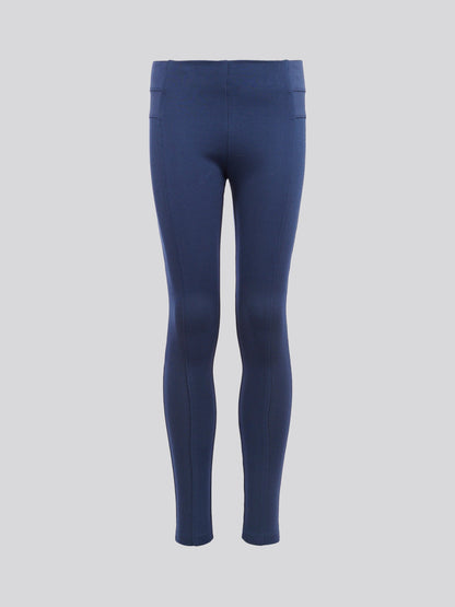 Girls Elastic Waistband Leggings Navy Iris