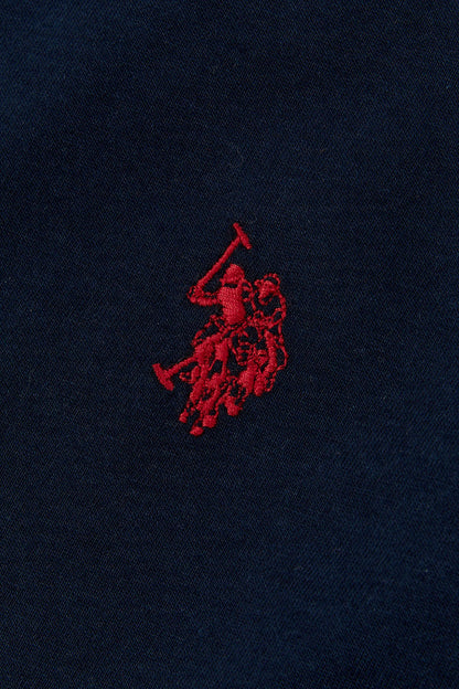 Boys Double Horsemen T- Shirt in Dark Sapphire Navy / Haute Red DHM