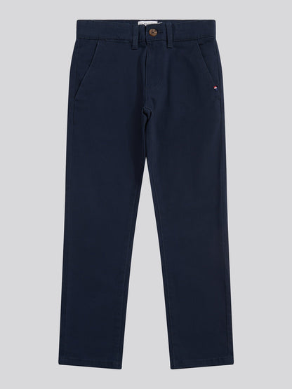 Boys Classic Chino in Dark Sapphire Navy / Haute Red DHM