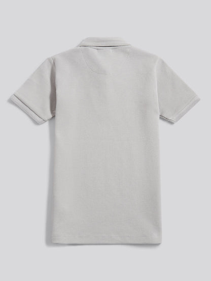Boys Waffle Texture Polo Shirt in High Rise