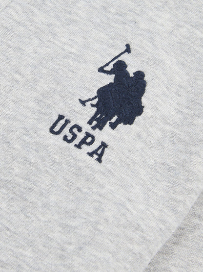 Boys Player 3 Zip Hoodie in Mid Grey Marl