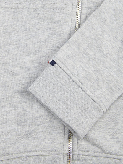 Boys Player 3 Zip Hoodie in Mid Grey Marl