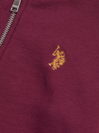 Boys Double Horsemen Zip Hoodie Grape Wine